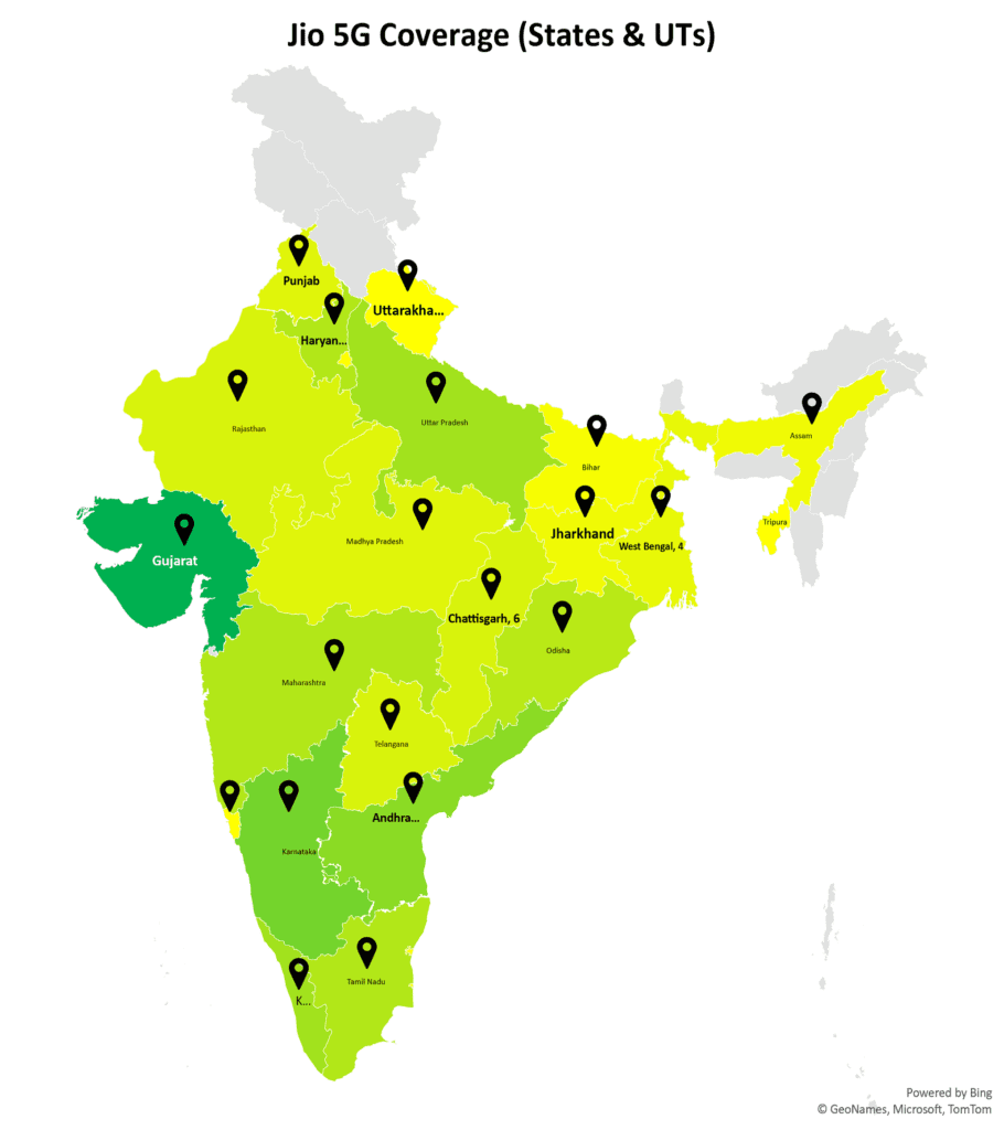 Techarc Jio 5G Coverage in India