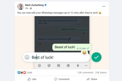 WhatsApp’s New 15-Min Message Editing Feature Could be a Double-Edged Sword of Communication